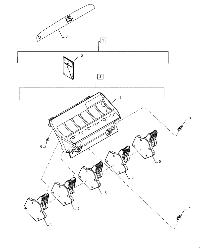 Схема запчастей Case IH MAGNUM 235 - (88.055.04) - DIA KIT, 6 HYDRAULIC REMOTE PADDLES (88) - ACCESSORIES