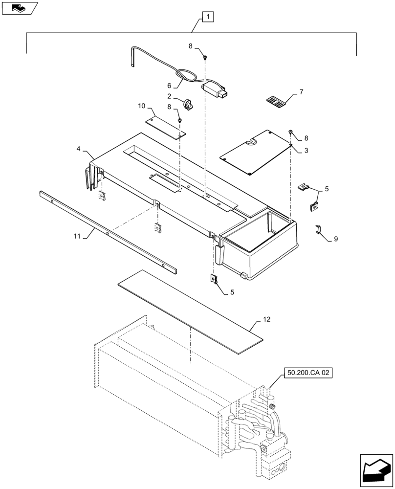 Схема запчастей Case IH MAXXUM 115 - (50.200.CG[03]) - VAR - 330643 - AIR CONDITIONER - BREAKDOWN (50) - CAB CLIMATE CONTROL