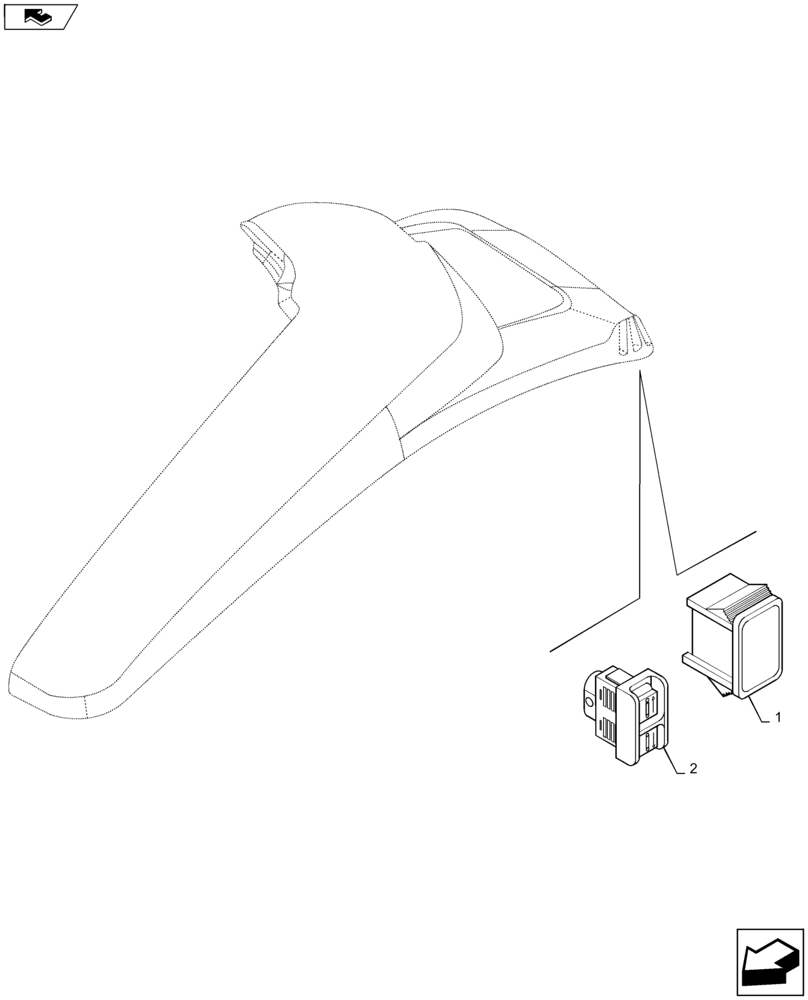 Схема запчастей Case IH MAXXUM 115 - (55.035.AE) - REAR FENDERS - 3RD REMOTE VALVE CONTROL, SWITCH (55) - ELECTRICAL SYSTEMS