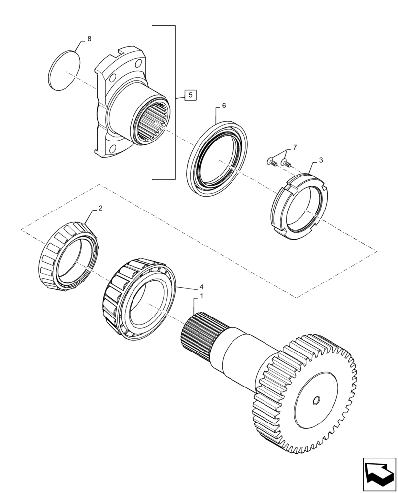 Схема запчастей Case IH MAGNUM 310 - (21.507.AG[01]) - VAR - 429334, 429335 - TRANSMISSION - CVT - INPUT SHAFT ASSY (21) - TRANSMISSION