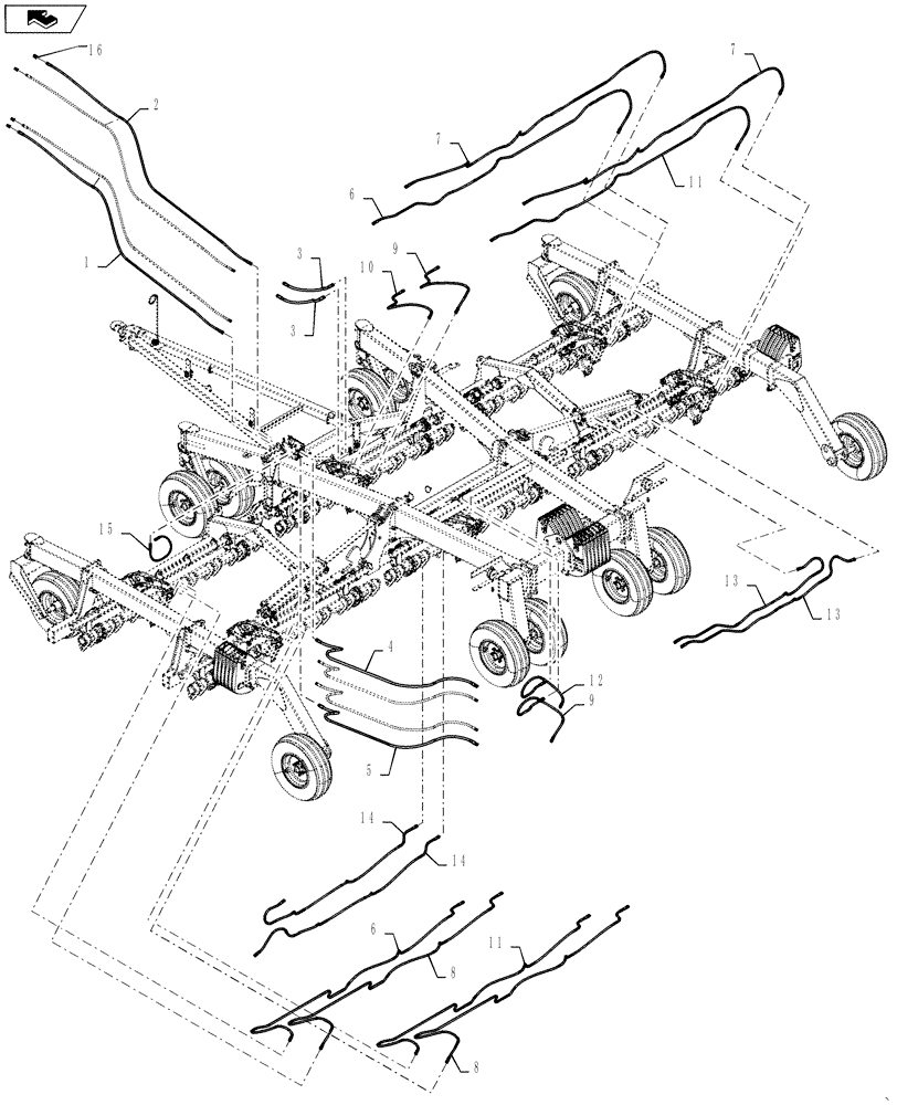 Схема запчастей Case IH 500T - (35.944.AI[03]) - 30 FOOT HYDRAULIC LINES (35) - HYDRAULIC SYSTEMS