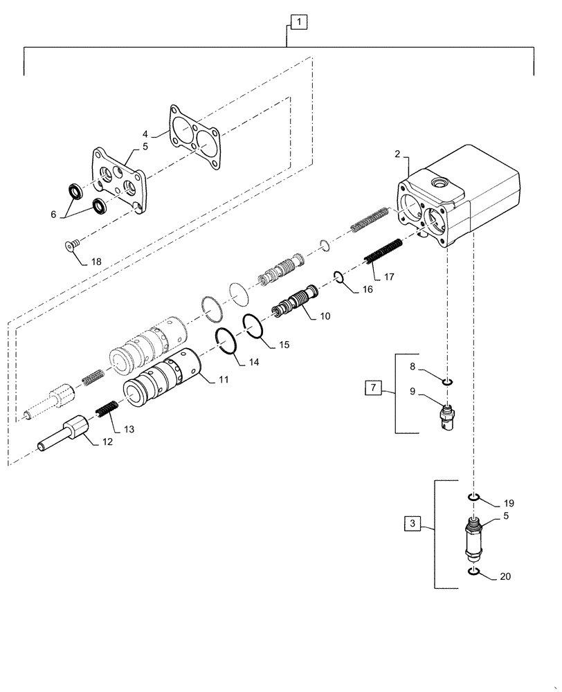 Схема запчастей Case IH MAGNUM 280 - (33.110.AT[03]) - BRAKES, CONTROL VALVE - POWERSHIFT (33) - BRAKES & CONTROLS