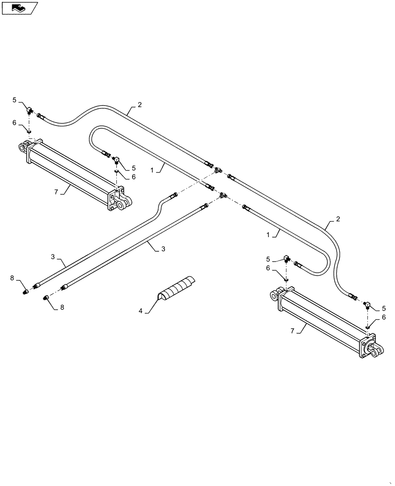 Схема запчастей Case IH 4025 - (35.944.AA[02]) - WING FOLD HYDRAULICS, PLANTER WITHOUT MARKERS (35) - HYDRAULIC SYSTEMS