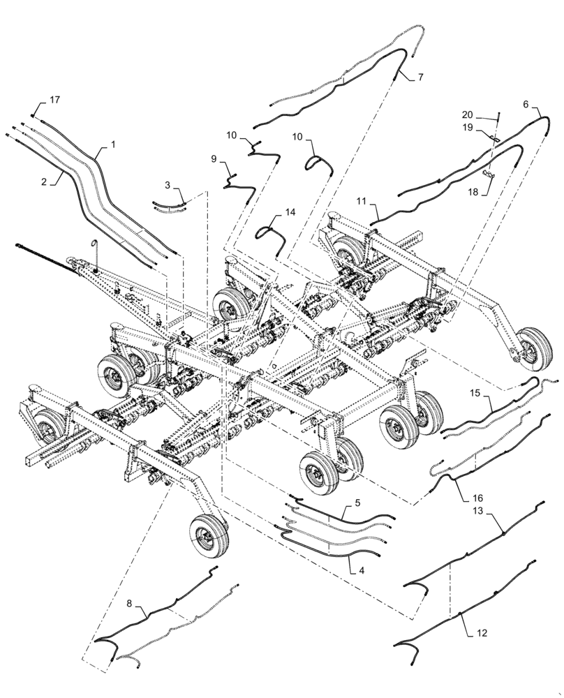 Схема запчастей Case IH 500T - (35.944.AI[01]) - 25 FOOT HYDRAULIC LINES (35) - HYDRAULIC SYSTEMS
