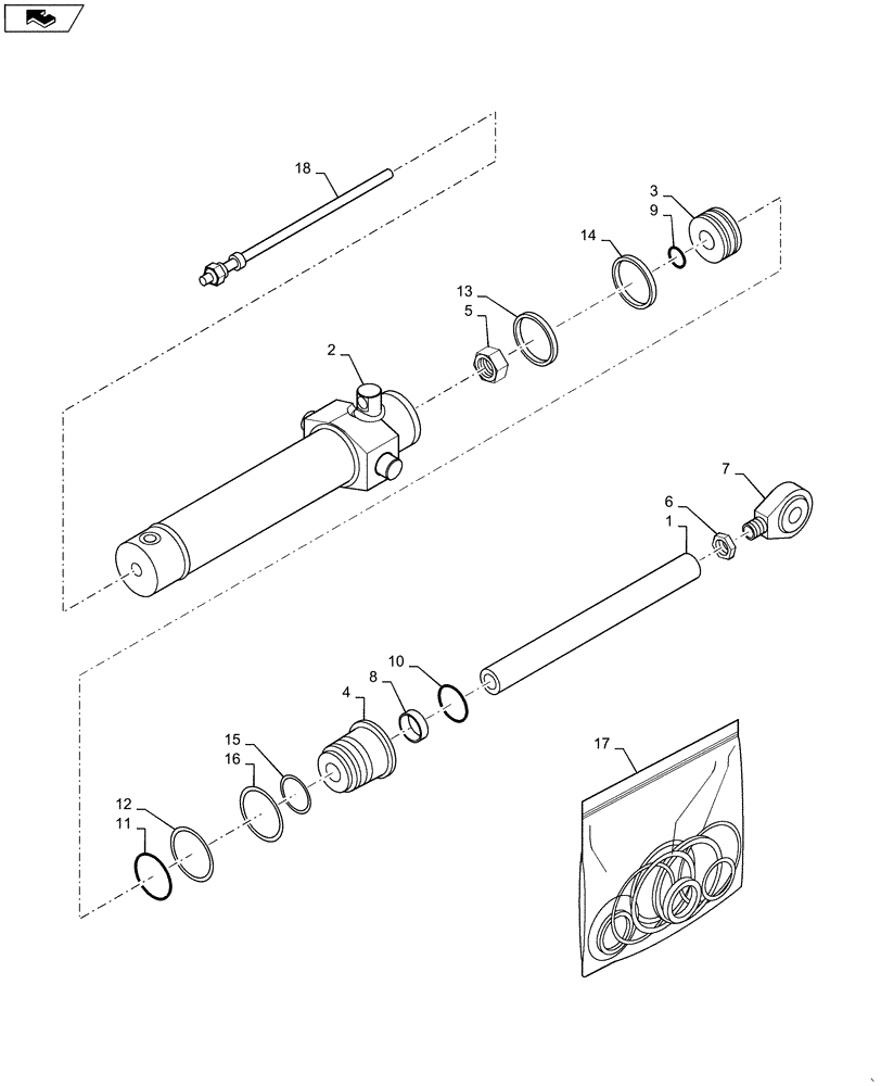 Схема запчастей Case IH 4025 - (41.216.AN[01]) - STEERING HYDRAULIC CYLINDER (41) - STEERING