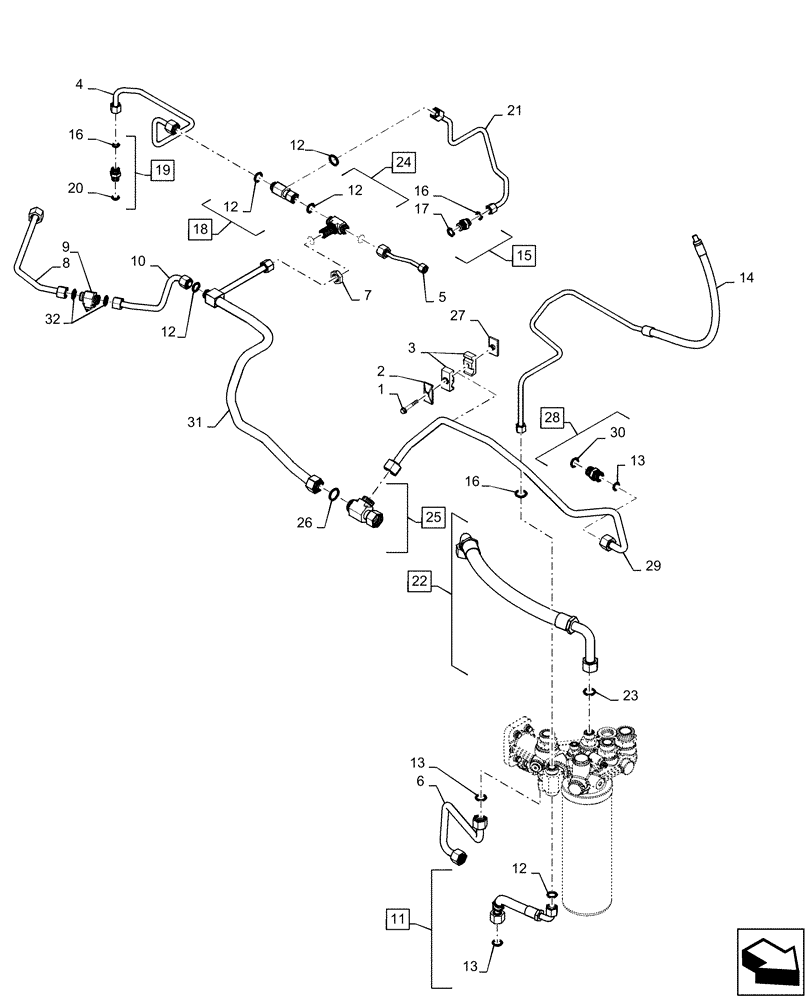 Схема запчастей Case IH MAGNUM 370 - (35.000.AA[09]) - CVT - HYDRAULIC LUBE (35) - HYDRAULIC SYSTEMS