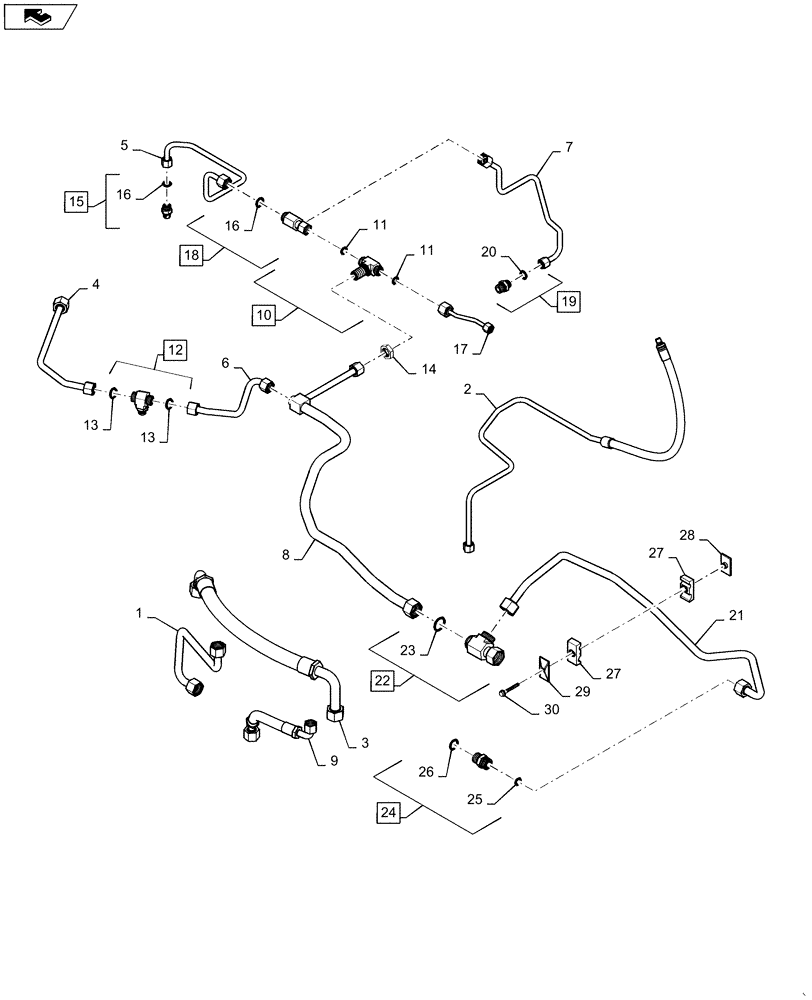Схема запчастей Case IH MAGNUM 370 - (21.506.BE[04]) - TRANSMISSION - CVT - HYDRAULIC LUBE (21) - TRANSMISSION