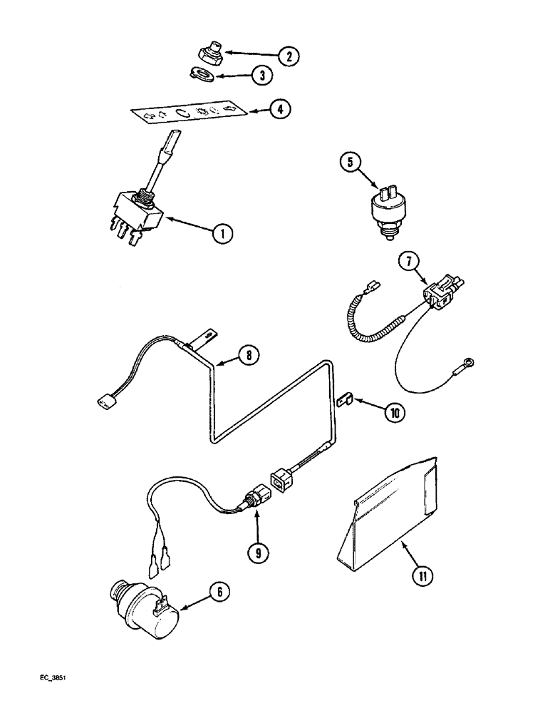 Схема запчастей Case IH 4240 - (4-38) - TWO SPEED POWER SHIFT CONTROL, TRACTOR WITHOUT CAB (04) - ELECTRICAL SYSTEMS