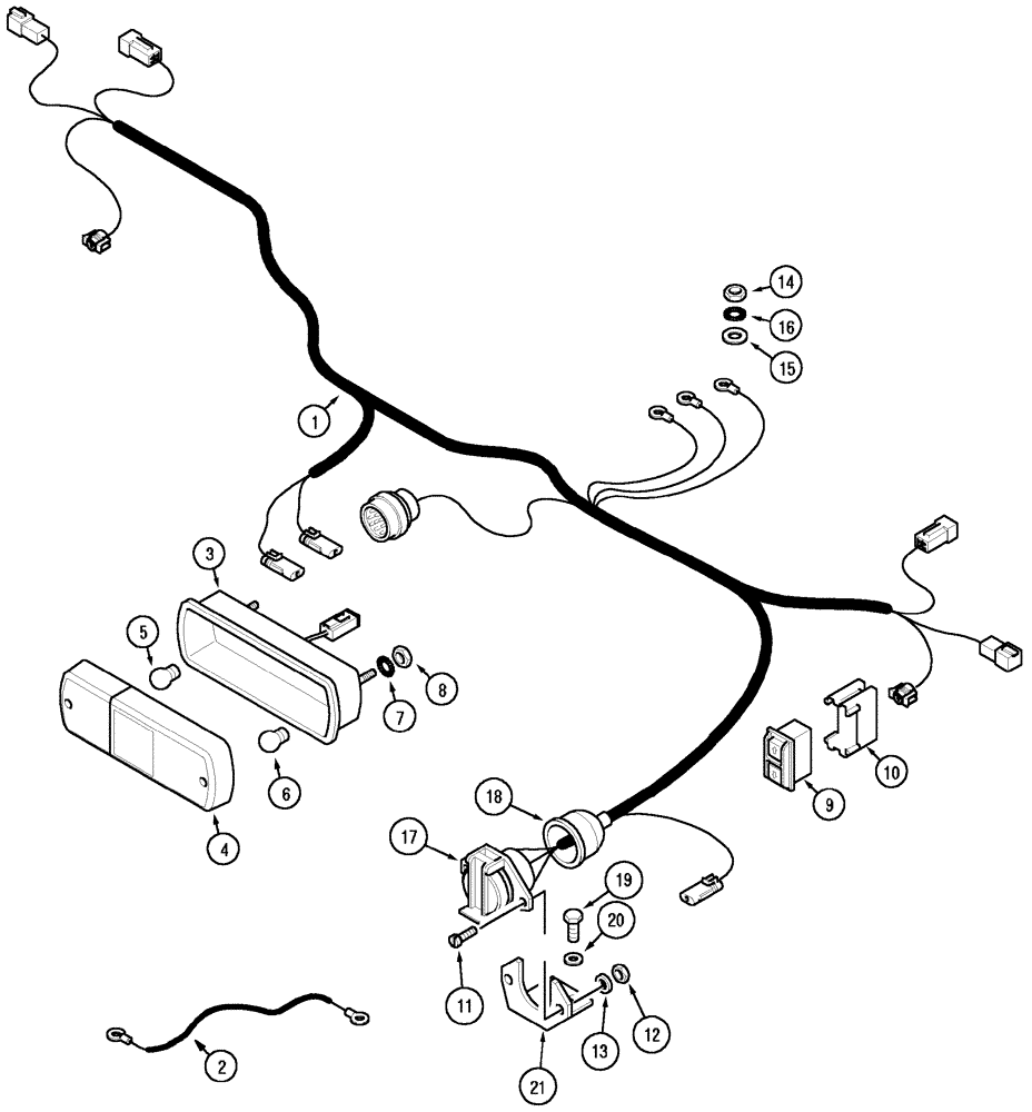 Схема запчастей Case IH MX80C - (04-10) - HARNESS REAR FENDER, N.A. ONLY (04) - ELECTRICAL SYSTEMS