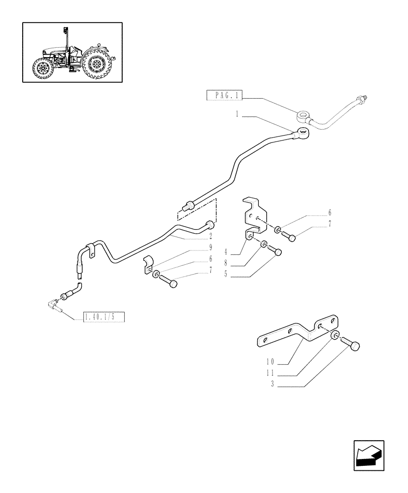 Схема запчастей Case IH JX1075C - (1.32.6/01[02]) - (VAR.323-323/1) STANDARD FRONT AXLE W/ ELECTROHYDR. DIFF. LOCK (40 KM/H) - PIPES (03) - TRANSMISSION