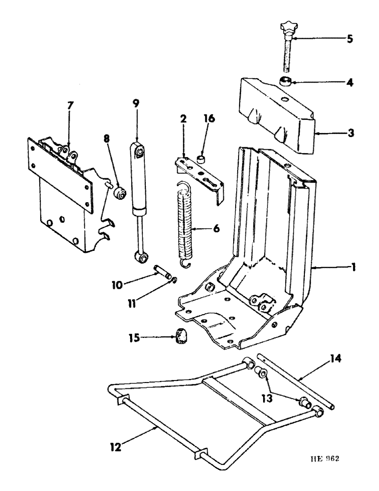 Схема запчастей Case IH 225 - (M-5) - SEAT, OPERATORS PLATFORM AND MISCELLANEOUS, OPERATORS SEAT SUSPENSION, BOSTRUM, 1970 AND SINCE (10) - OPERATORS PLATFORM