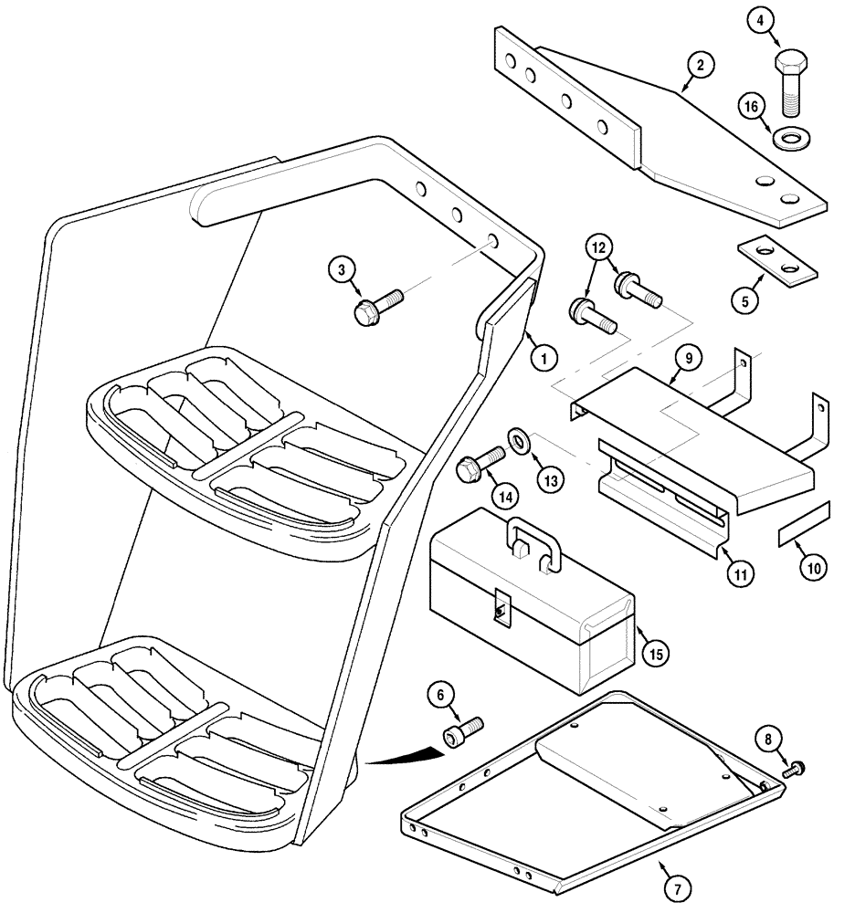 Схема запчастей Case IH CX70 - (09-44) - STEPS (09) - CHASSIS/ATTACHMENTS