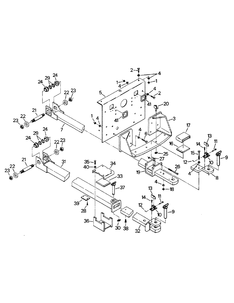 Схема запчастей Case IH CP-1400 - (06-8) - DRAWBAR AND MOUNTING (12) - FRAME
