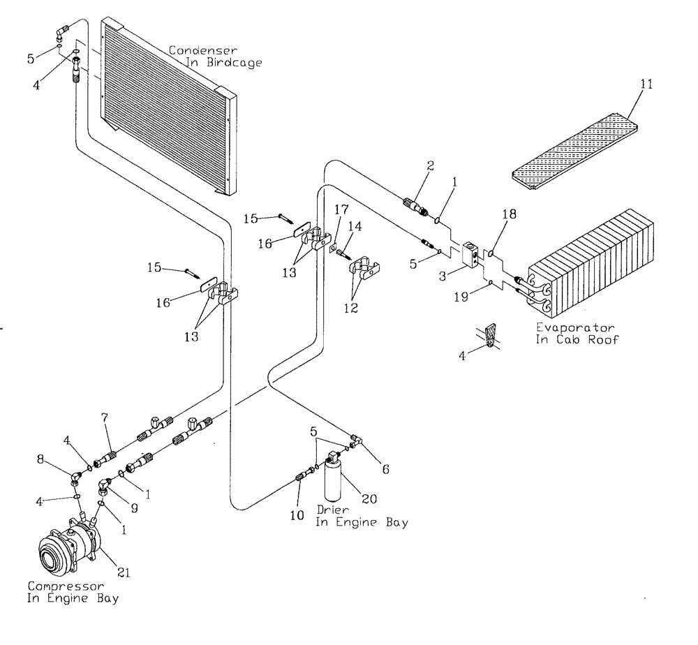 Схема запчастей Case IH 7700 - (B13[02]) - HYDRAULIC CIRCUIT {AIR CONDITIONER} Hydraulic Components & Circuits