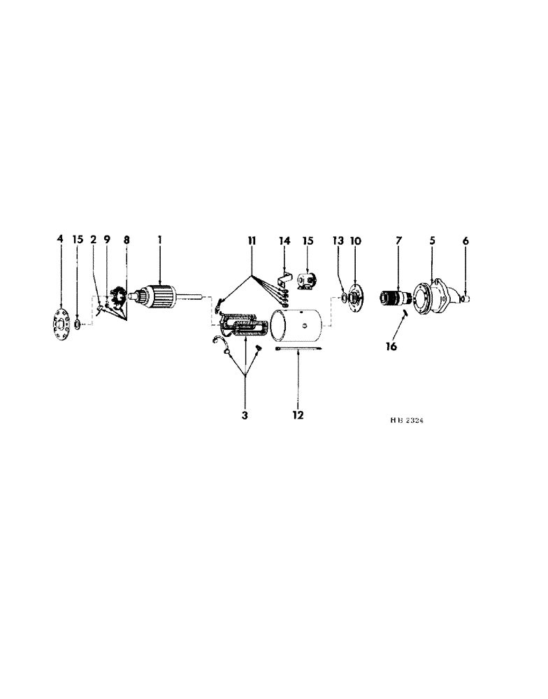 Схема запчастей Case IH 5000 - (08-20) - ELECTRICAL, STARTING MOTOR, PRESTOLITE HB-225 GAS ENGINE (06) - ELECTRICAL