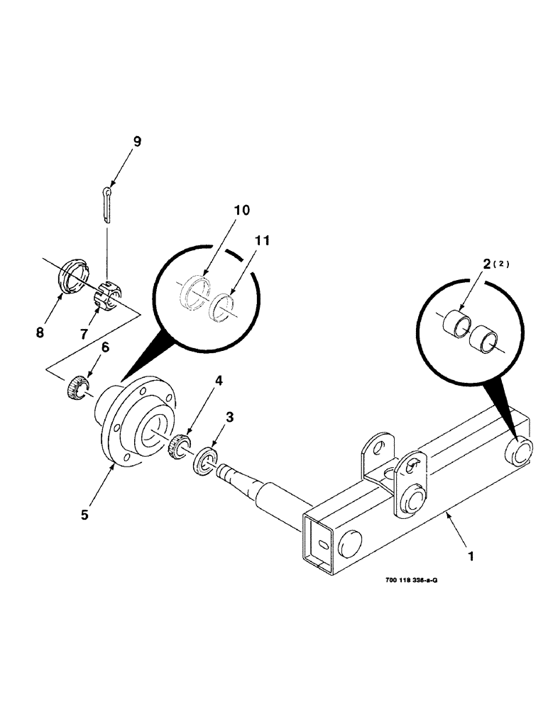 Схема запчастей Case IH 8340 - (7-08) - HUB, AXLE & STRUT ASSEMBLY, LEFT (58) - ATTACHMENTS/HEADERS