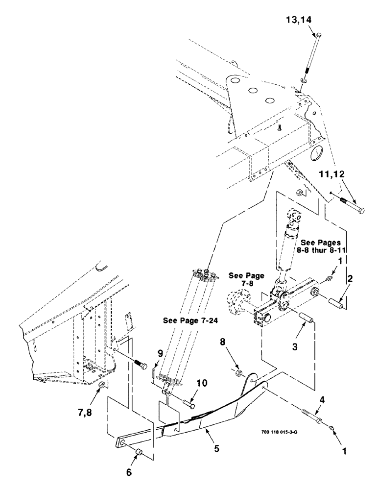 Схема запчастей Case IH 8340 - (7-20) - FLOTATION HEADER ASSEMBLY, LEFT (58) - ATTACHMENTS/HEADERS