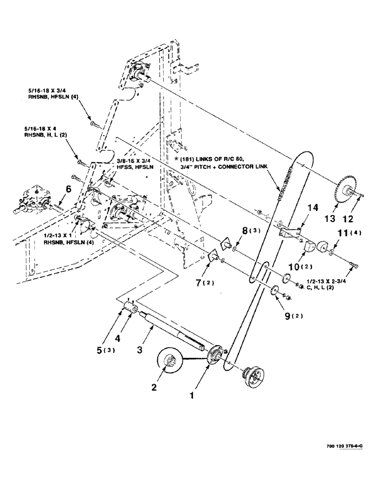 Схема запчастей Case IH 8430 - (2-24) - DRIVE ASSEMBLY (UPPER RUBBER ROLLER) Driveline