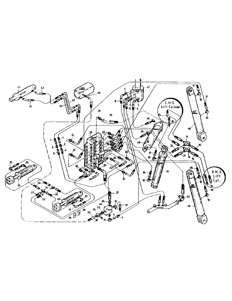 Схема запчастей Case IH 7000 - (B05-60) - HYDRAULICS, CIRCUIT, STEERING 7000, RACINE Hydraulic Components & Circuits