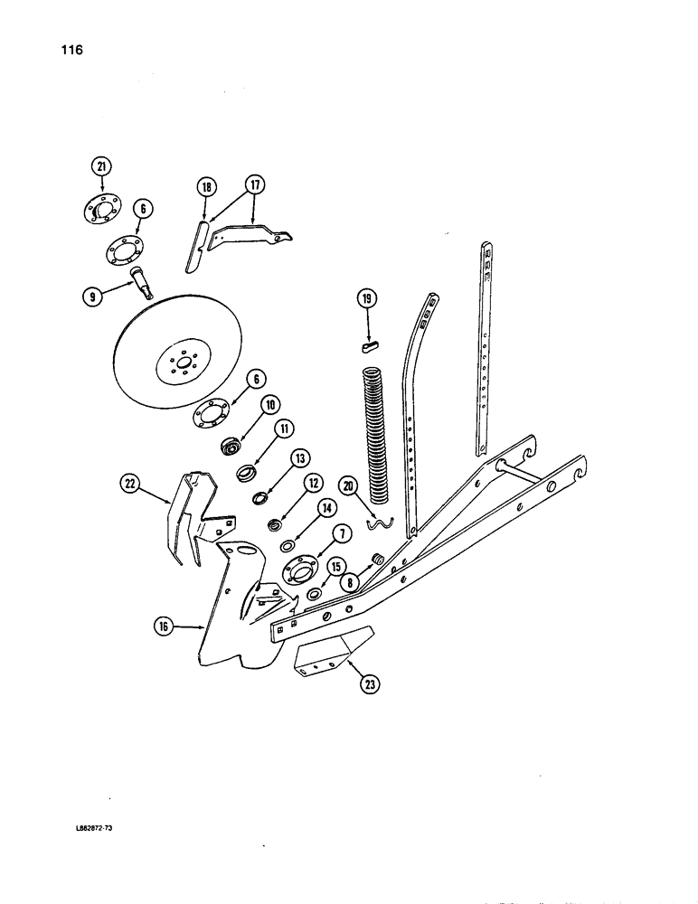 Схема запчастей Case IH 5100 - (116) - SINGLE DISC FURROW OPENER, CONTD 
