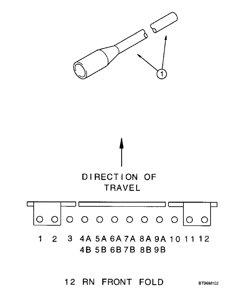 Схема запчастей Case IH 955 - (9C-60) - SEED DELIVERY TUBE, 12 ROW NARROW - FRONT FOLD (09) - CHASSIS/ATTACHMENTS