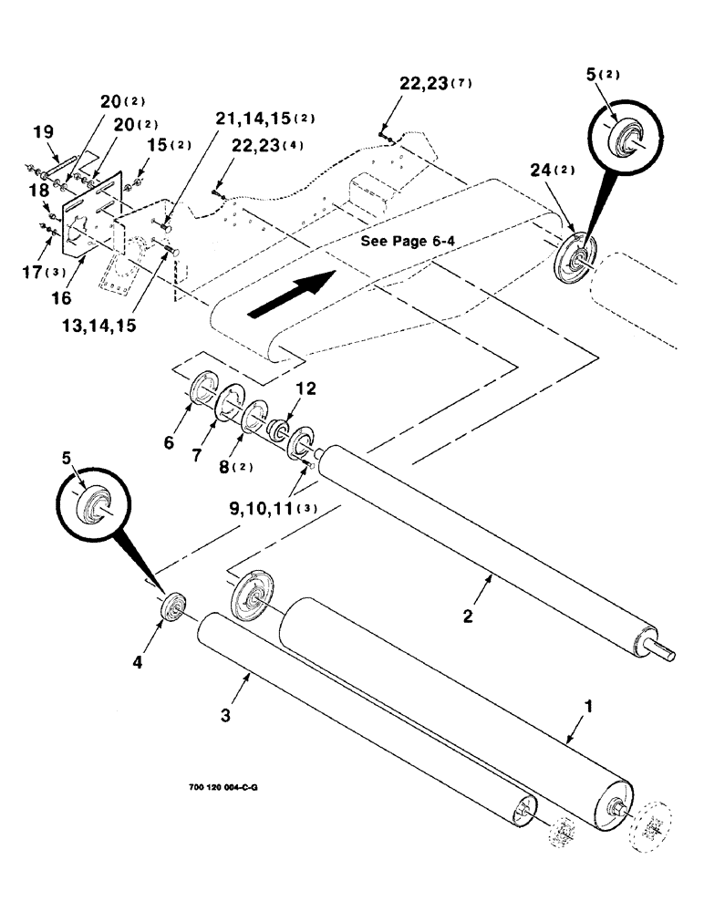 Схема запчастей Case IH 8480 - (2-14) - ROLLER ASSEMBLY, LOWER, RIGHT Driveline