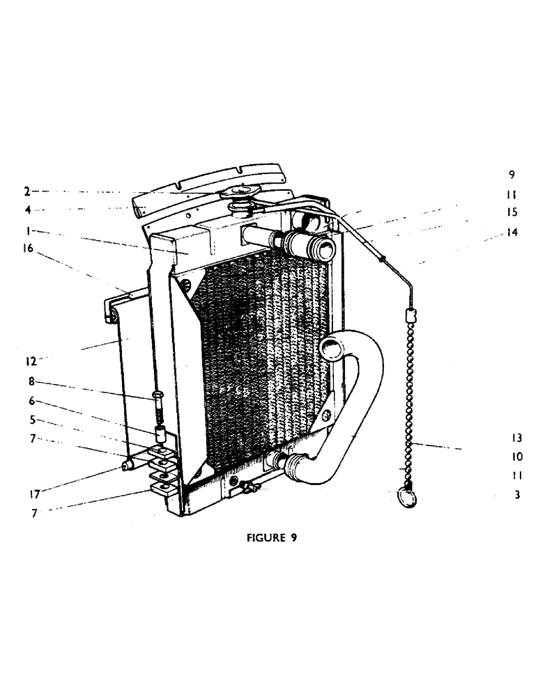 Схема запчастей Case IH 880F - (17) - RADIATOR AND BLIND (01) - ENGINE