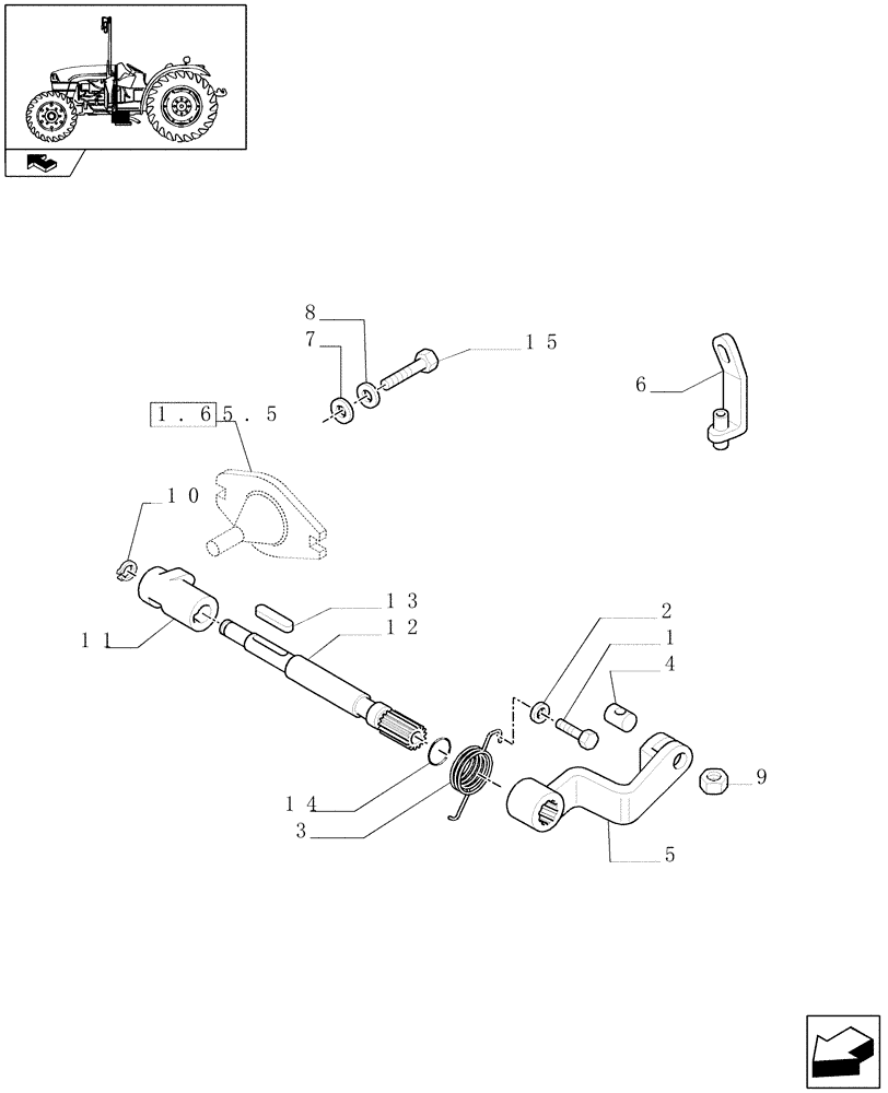 Схема запчастей Case IH FARMALL 95C - (1.67.2) - HANDBRAKE CONTROL (05) - REAR AXLE
