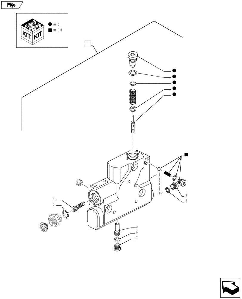 Схема запчастей Case IH PUMA 160 - (35.204.22) - TOP COVER - VALVE - EHR (35) - HYDRAULIC SYSTEMS