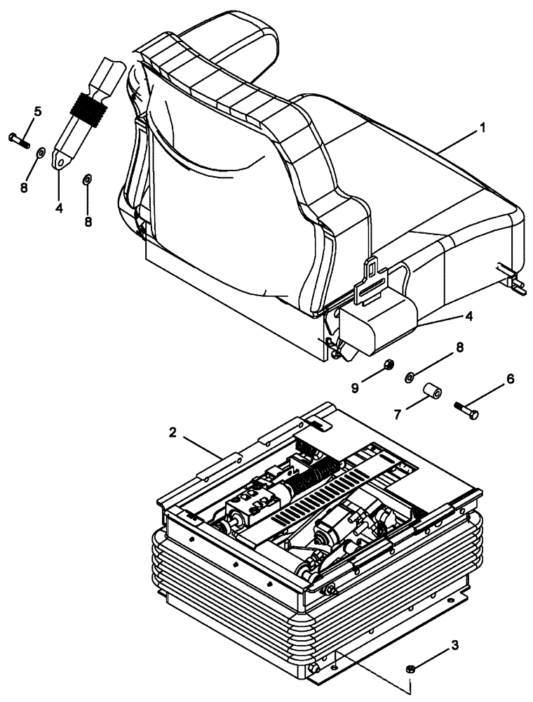 Схема запчастей Case IH FLX3510 - (01-035) - SEAT ASSEMBLY "JAN 2005 THRU JAN 2006" (10) - CAB