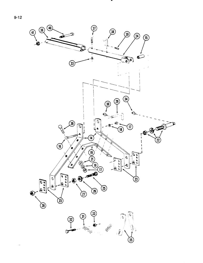 Схема запчастей Case IH 60RS - (9-012) - HITCH, 60RS MOWER (03) - CHASSIS/MOUNTED EQUIPMENT
