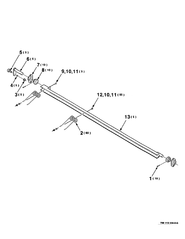 Схема запчастей Case IH 8590 - (03-18) - BAR ASSEMBLY, TINE, S.N. CFH0139001 THRU CFH0139499 Pickup