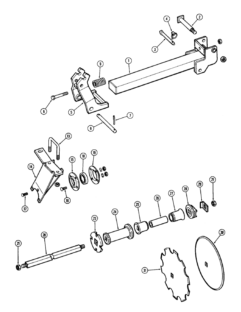 Схема запчастей Case IH F21H - (140) - 4 BLADE WING GANG, REAR RIGHT, 9 INCH SPACING, F21H, F21H-9-216 