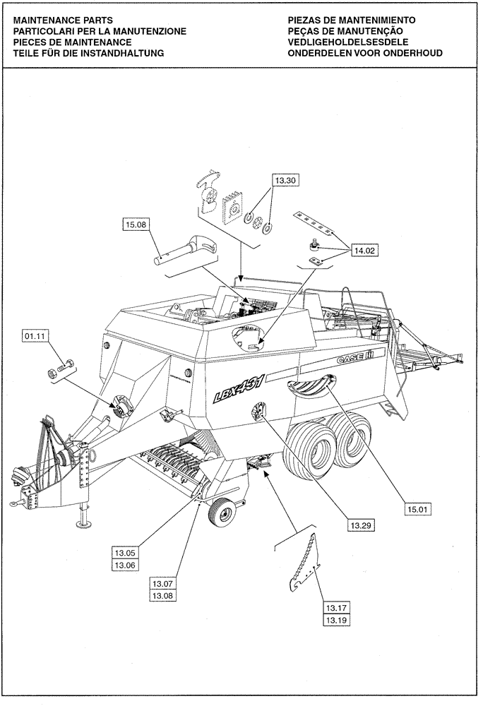 Схема запчастей Case IH LBX331P - (0.0039[01]) - MAINTENANCE PARTS (00) - GENERAL