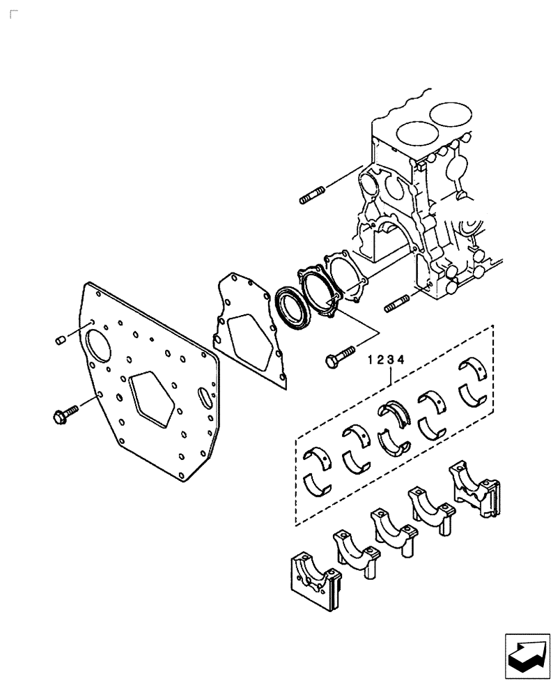 Схема запчастей Case IH FARMALL 30B - (10.001.05) - MAIN BEARING SET (10) - ENGINE