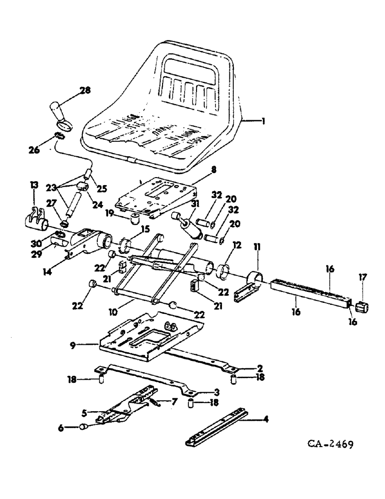 Схема запчастей Case IH 674 - (13-07) - SUPERSTRUCTURE, SUSPENSION SEAT (05) - SUPERSTRUCTURE