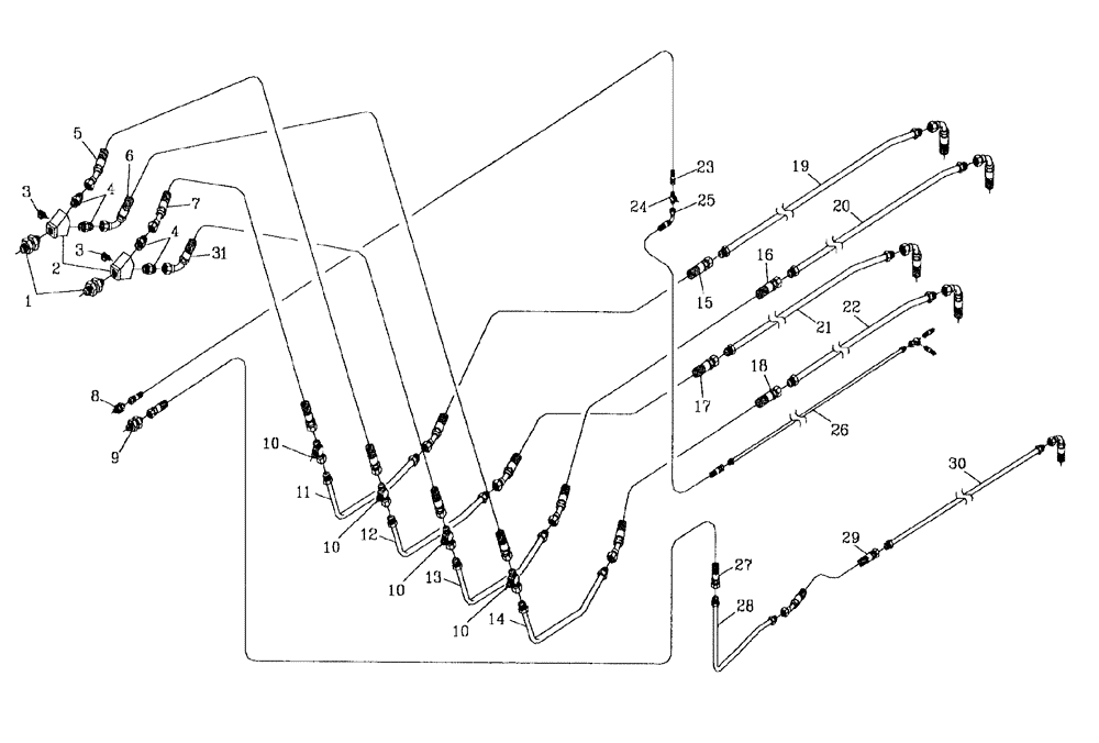 Схема запчастей Case IH AUSTOFT - (B05-06) - HYDRAULIC CIRCUIT (REAR TRANSMISSION LINES) Hydraulic Components & Circuits