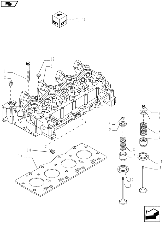 Схема запчастей Case IH P85 - (10.101.01) - CYLINDER HEAD (10) - ENGINE