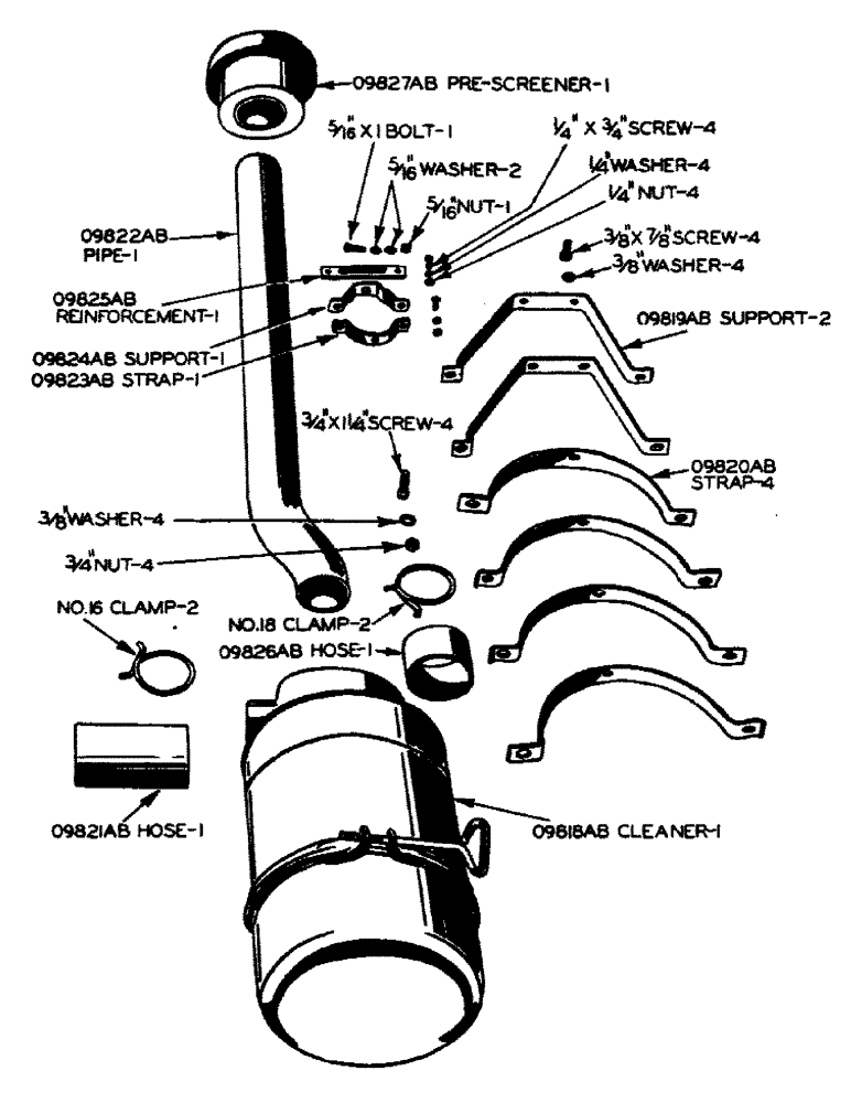 Схема запчастей Case IH 600-SERIES - (014) - POWRCEL DIESEL ENGINE, AIR CLEANER (02) - ENGINE