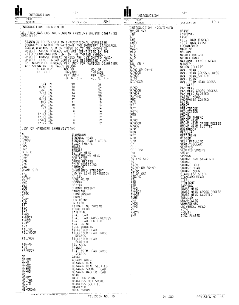 Схема запчастей Case IH 200 - (03) - INTRODUCTION 