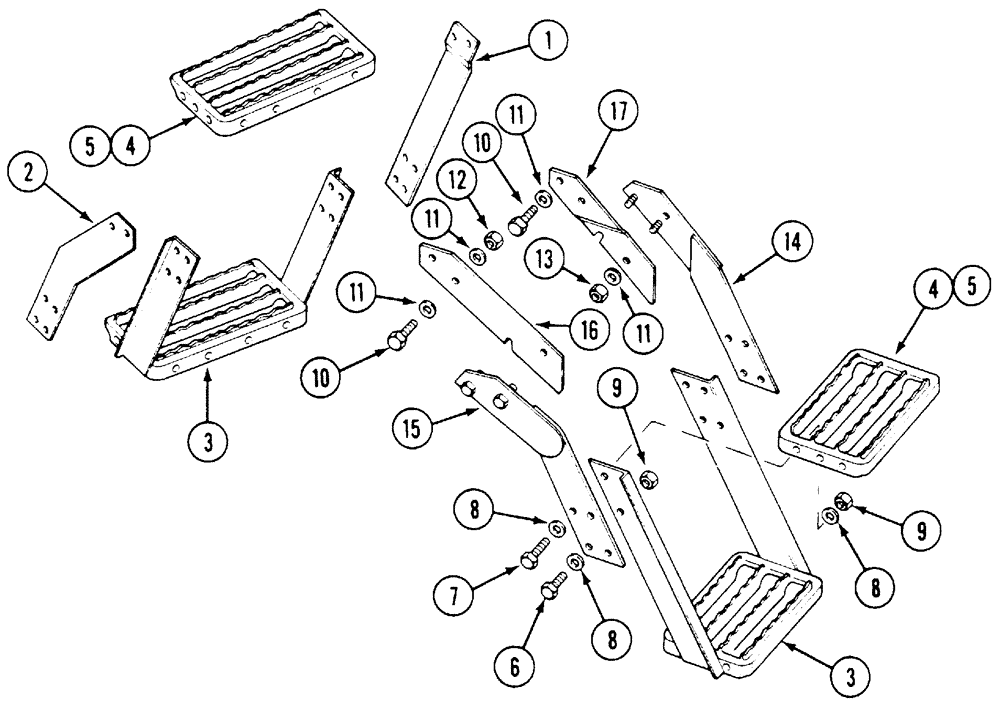 Схема запчастей Case IH 5120 - (9-112) - STEPS, CAB AND PLATFORM, EARLY PRODUCTION (09) - CHASSIS/ATTACHMENTS