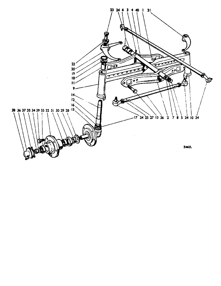 Схема запчастей Case IH 880B - (086) - HEAVY DUTY FRONT AXLE, OPTIONAL EQUIPMENT Steering & Front Axle
