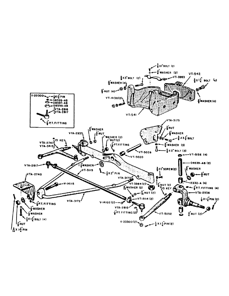 Схема запчастей Case IH VAI-SERIES - (054) - FRONT SUPPORT AND AXLE ASSEMBLY, TRACTORS AFTER NO. 5658074 (06) - POWER TRAIN