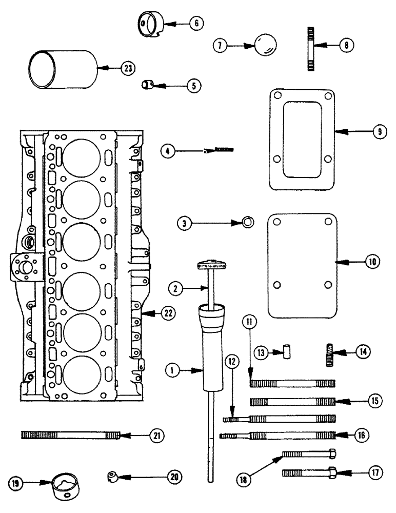 Схема запчастей Case IH 1010 - (318) - MODEL GO 298 ENGINE, CYLINDER BLOCK (10) - ENGINE