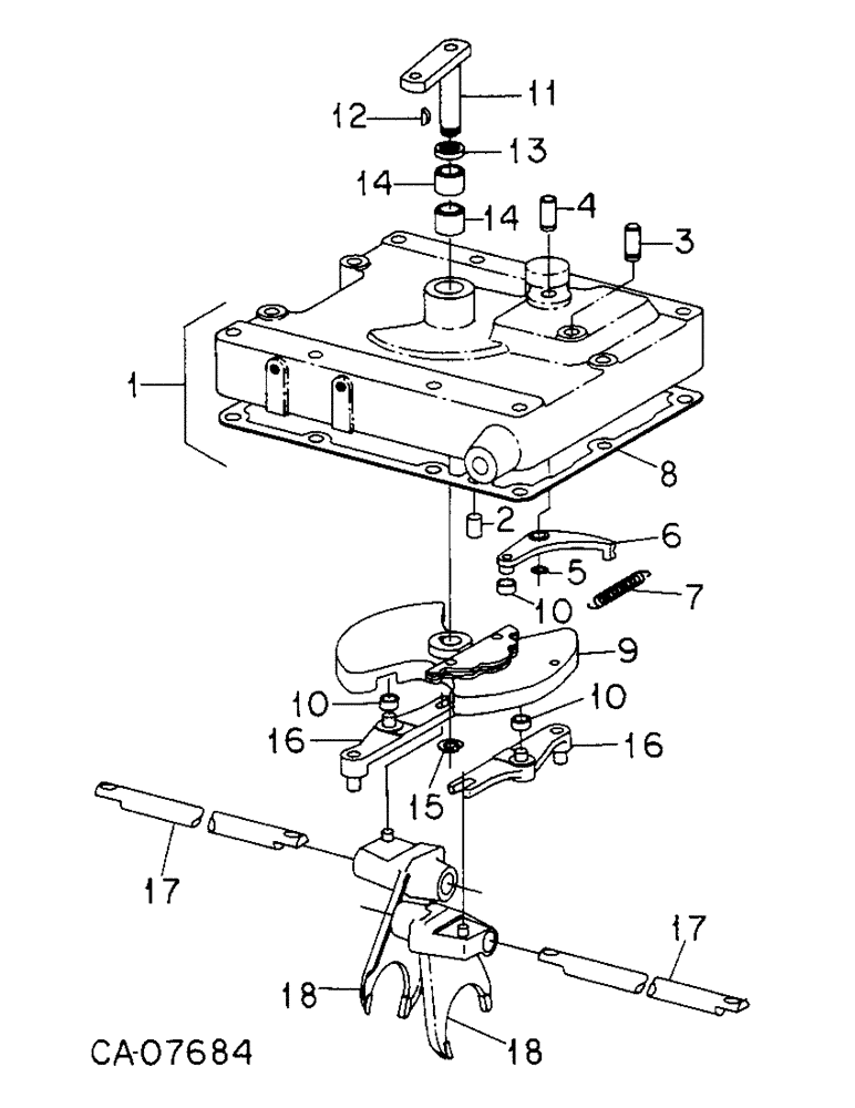 Схема запчастей Case IH 6588 - (07-32) - DRIVE TRAIN, GEAR SHIFT MECHANISM, SPEED TRANSMISSION, 6388 AND 6588 TRACTORS (04) - Drive Train