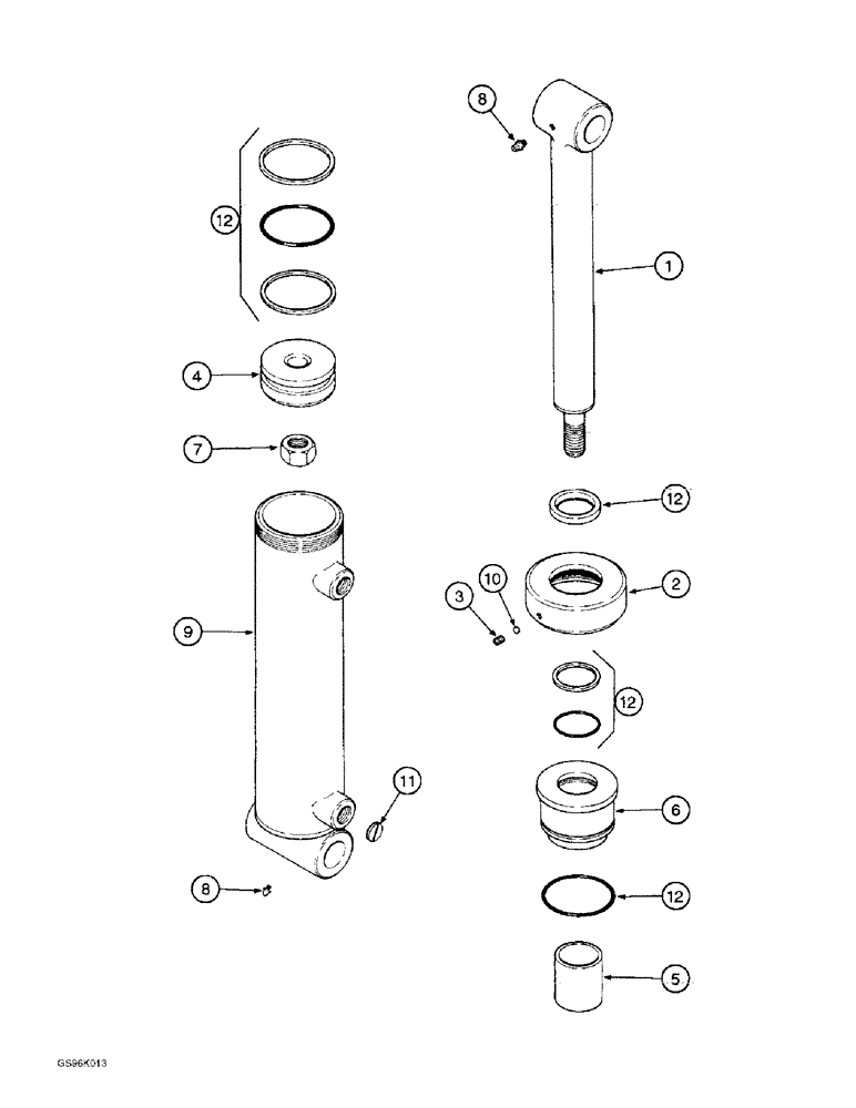 Схема запчастей Case IH 890 - (8-36) - GRAPPLE CYLINDER (08) - HYDRAULICS