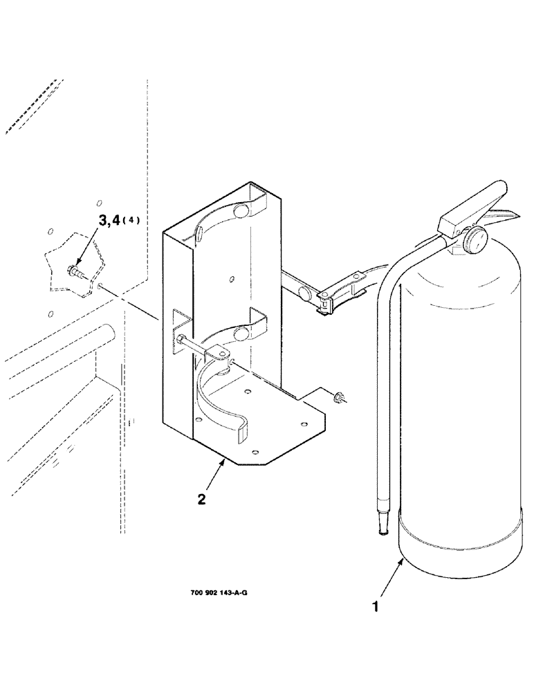 Схема запчастей Case IH 8480 - (9-26) - FIRE EXTINGUISHER KIT, HK50556 FIRE EXTINGUISHER KIT COMPLETE, TO BE ORDERED THROUGH WHOLEGOODS ONLY Decals & Attachments