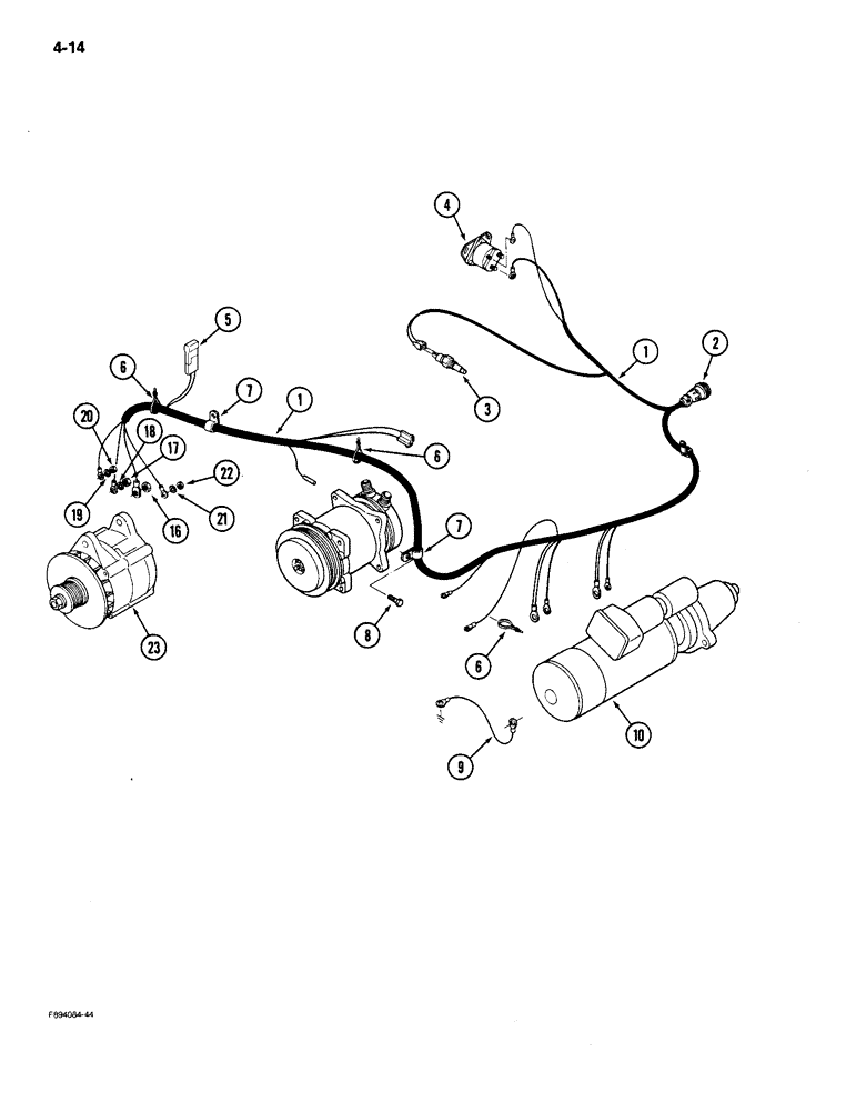 Схема запчастей Case IH 9150 - (4-14) - ENGINE HARNESS (04) - ELECTRICAL SYSTEMS