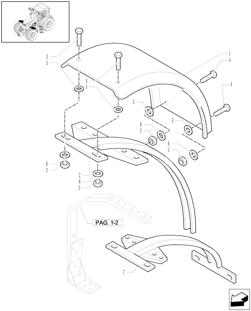 Схема запчастей Case IH MXU115 - (1.87.4[03A]) - (VAR.167-338/1-497) 4WD DYNAMIC FRONT FENDERS - D5049 (08) - SHEET METAL
