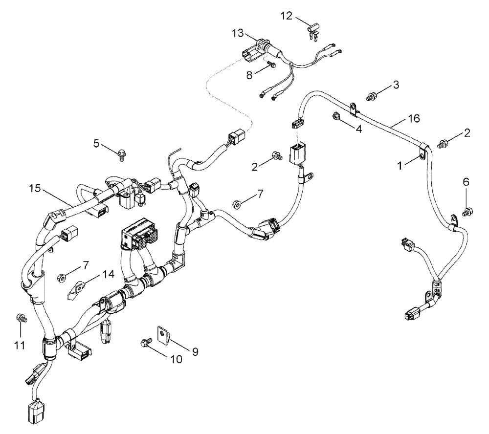 Схема запчастей Case IH TITAN 4520 - (02-050) - HARNESS - ENGINE CONTROL MODULE (01) - ENGINE